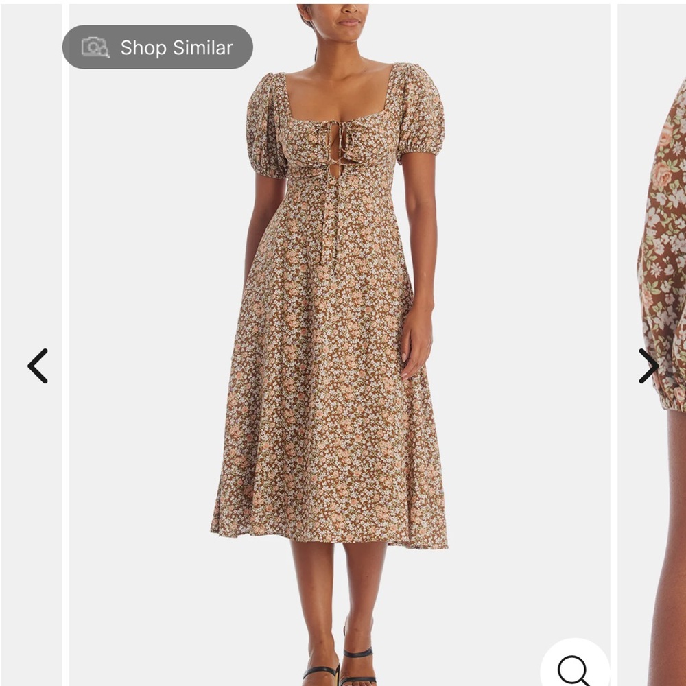 Floral Midi Peasant Dress